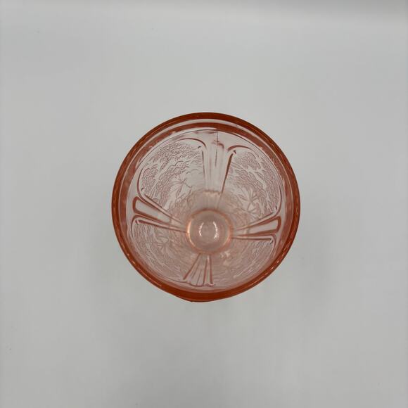 Jeannette Glass Cherry Blossom Pink Depression Footed Glass - Picture 5 of 6